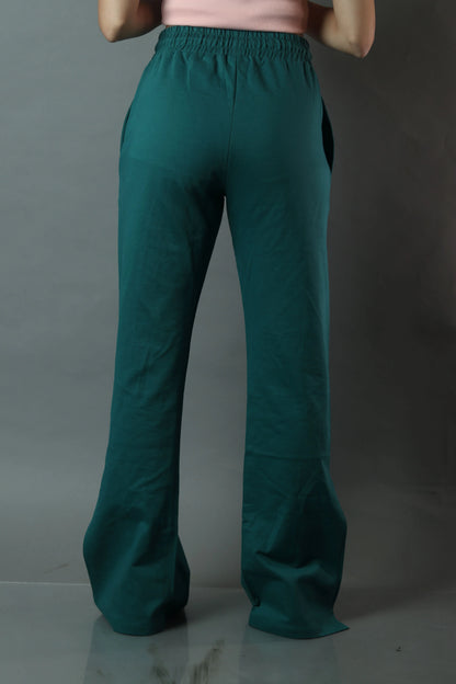 Bottle Green Side Slit Pant