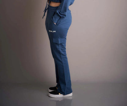 Achieve casual coolness with these women's navy blue joggers, a stylish and comfortable option for creating laid-back outfits.