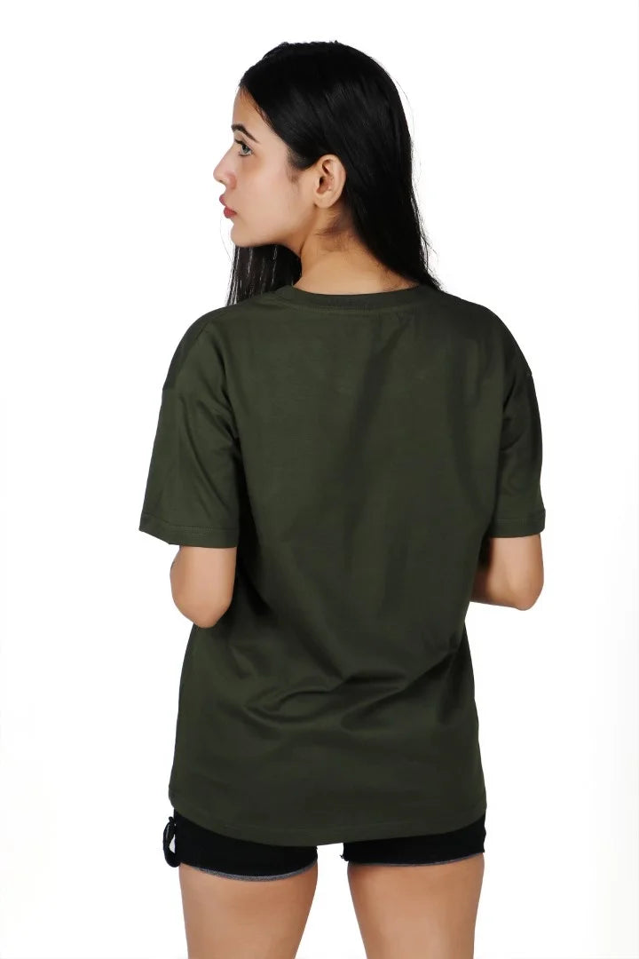 Delight in casual comfort with this olive T-shirt, perfect for creating effortlessly stylish and laid-back looks.