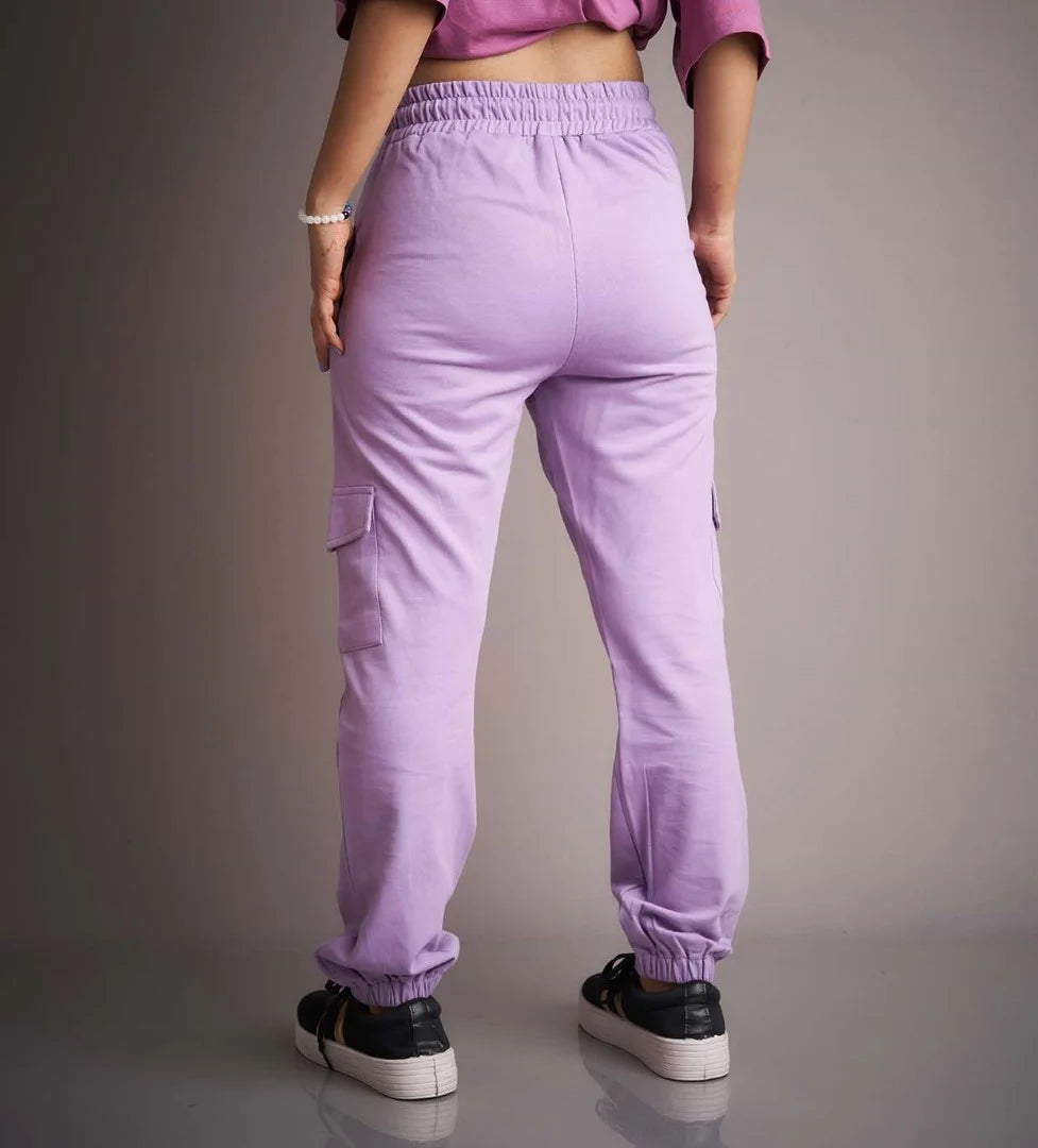 Set trends with these lilac cargo pants, a fashion-forward and comfortable choice for expressing your style.