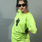 Make a fashion statement as a trendsetter with this oversized T-shirt, a stylish addition to women's wardrobes