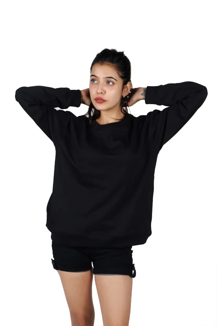 Elevate your relaxed style with this black oversized t-shirt for women, a chic and laid-back addition to your wardrobe.