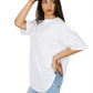 Showcase charm with this white apple-cut T-shirt, a stylish and contemporary choice for your outfit