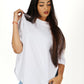 Step into modern simplicity with this white apple-cut T-shirt, offering a trendy and comfortable style.