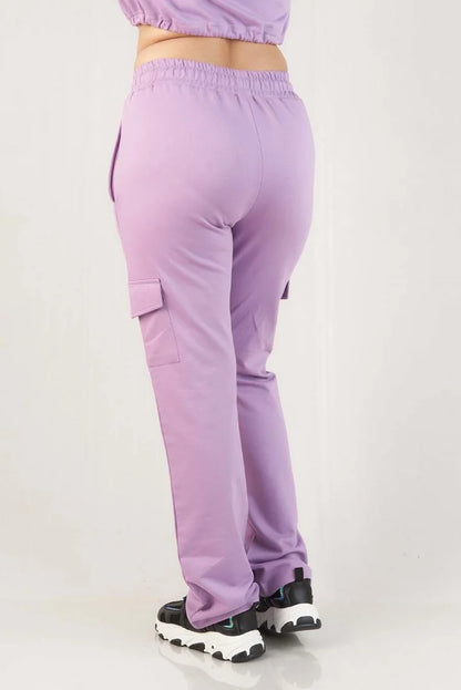 Fuse fashion with comfort in these women's lilac joggers, a stylish and versatile addition to your everyday style.